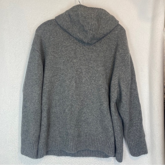 Zara Oversized Sweater Womens Pullover Hoodie Small Grey Kangaroo Pocket - Picture 3 of 5